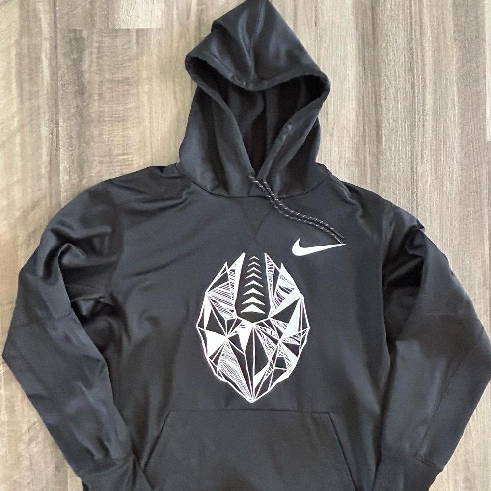 Nike Black Football Hoodie with Geometric Graphic